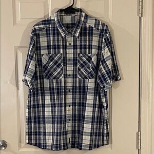 Rocawear Navy and White Plaid Men's Shirt